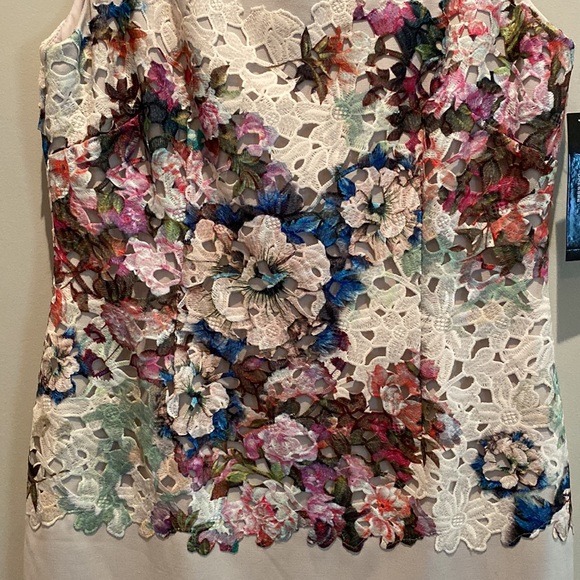 Tahari NWT! Sleeveless Dress Floral Embroidery Woman’s Size 10 - Picture 4 of 8